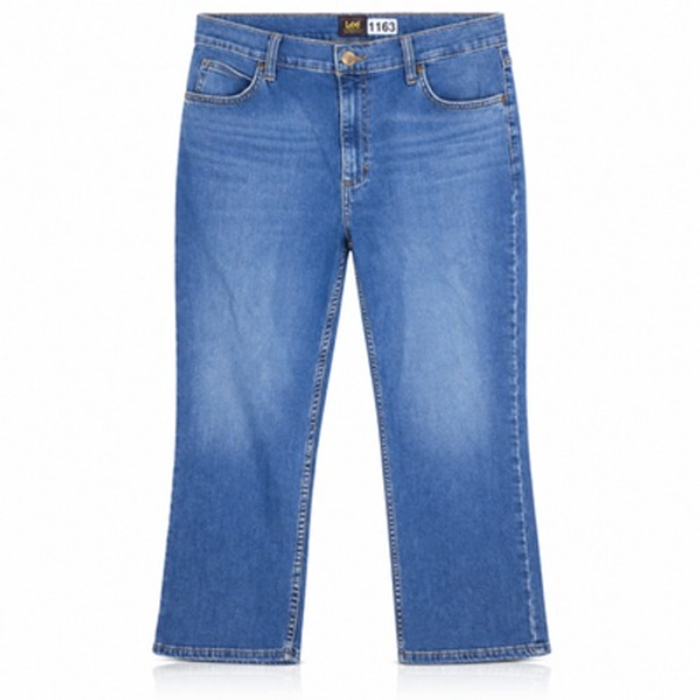 Lee Straight Leg Jeans Women's 32 Blue Cropped
